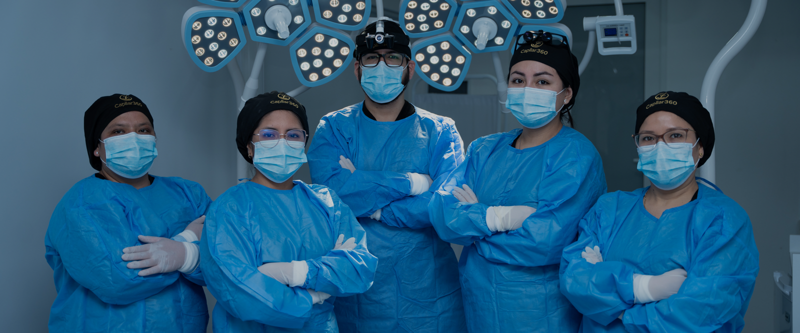 Equipo médico Capilar360 en quirófano